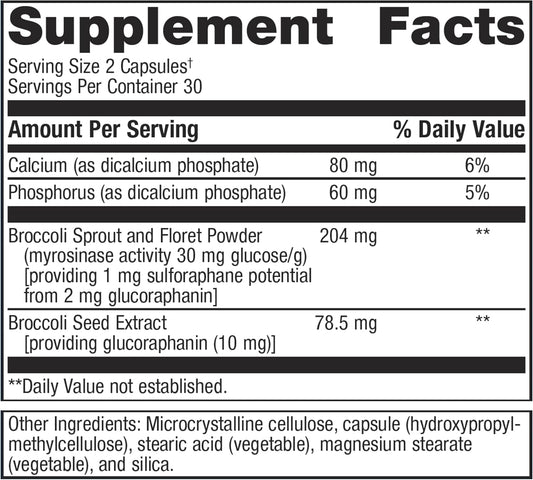 Metagenics Sulforaclear - With Broccoli Sprout Extract, Calcium, Phosphorus & Sulforaphane - Non-Gmo, Gluten-Free, Vegetarian - 60 Capsules