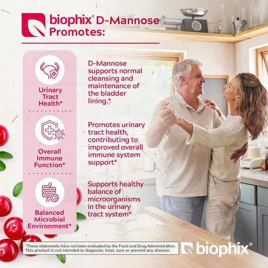 Biophix Pure Mannose Powder 2000 Mg 3 Oz - Free Vitamin D-3 5000 Iu 30 Softgels - Supports Urinary Bladder Tract Health