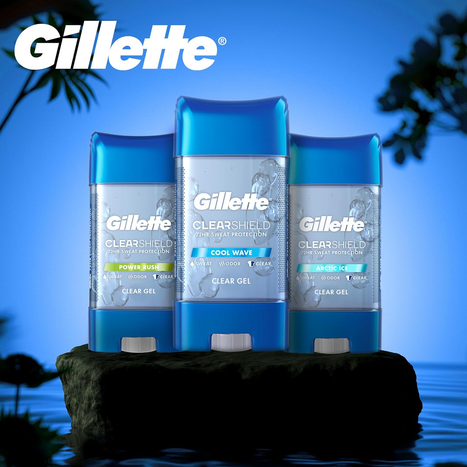 Gillette Antiperspirant and Deodorant for Men, Clear Gel, Cool Wave Scent, 2.85 oz : Beauty & Personal Care