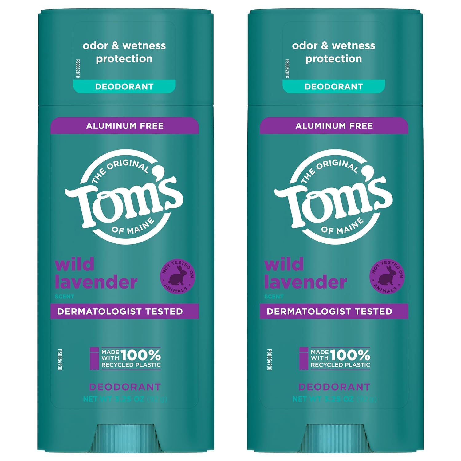 Tom’s of Maine Wild Lavender Natural Deodorant for Women and Men, Aluminum Free, 3.25 oz, 2-Pack