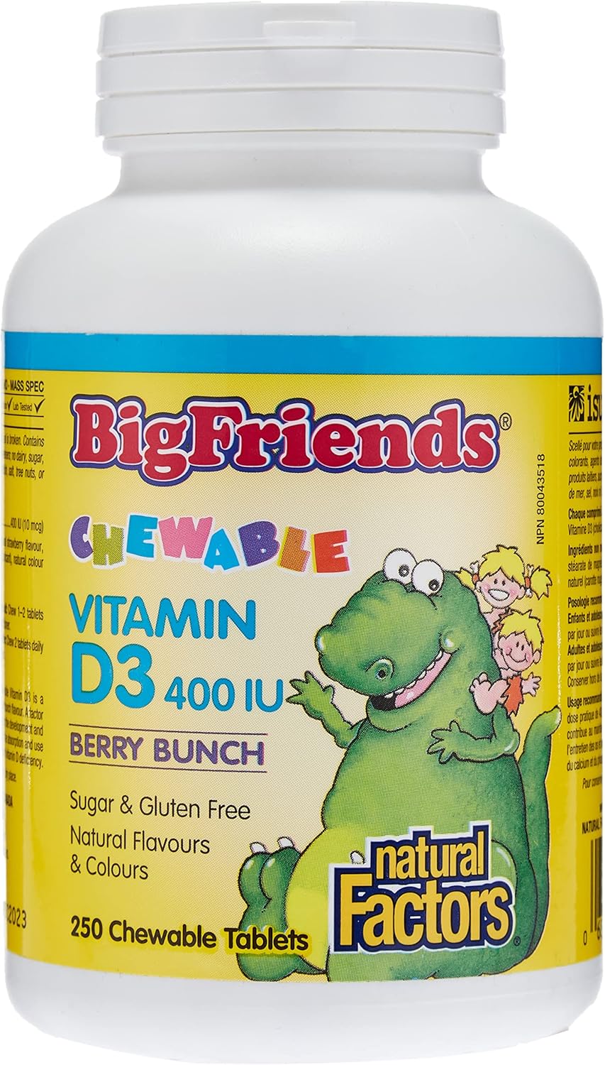 Natural Factors D3 Childrens 400Iu Chewable, 250 Ct