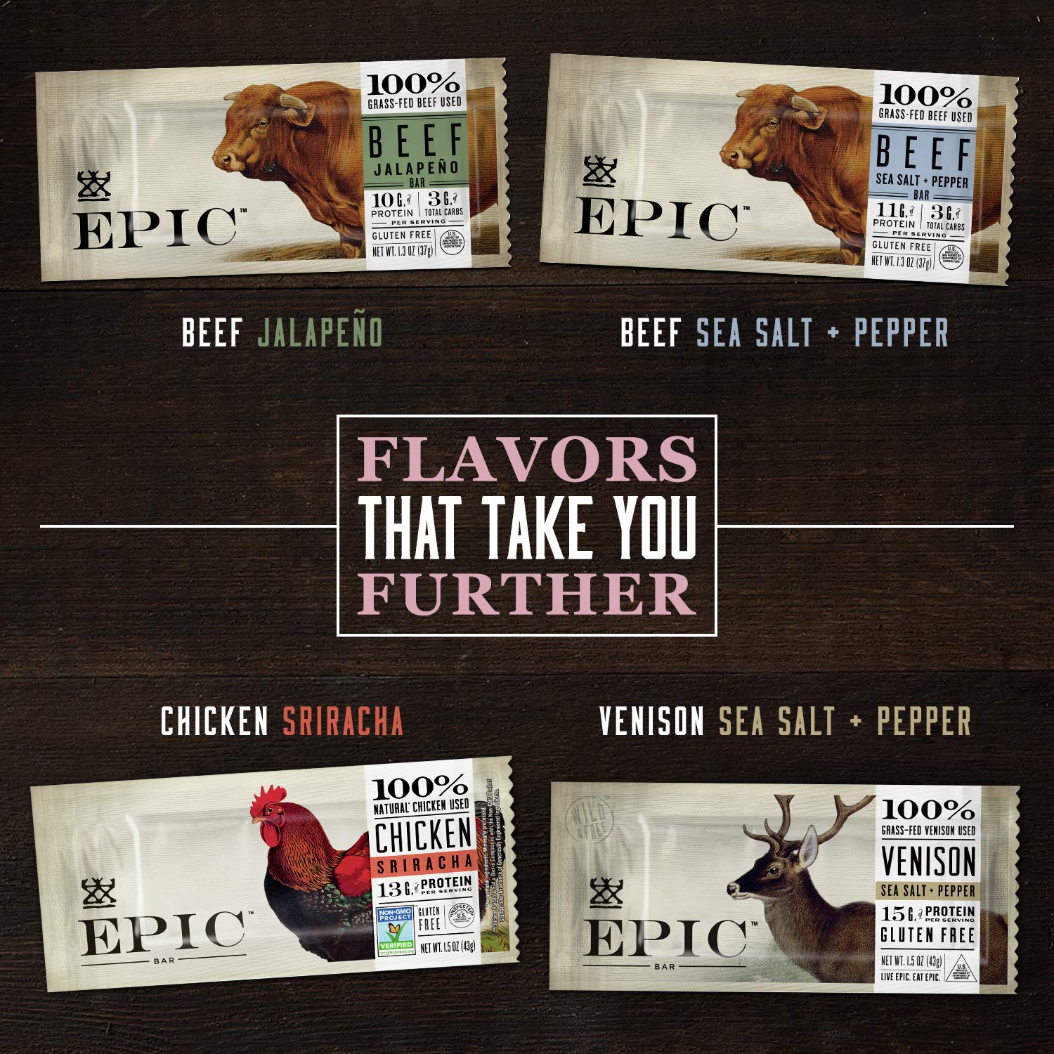 EPIC Uncured Bacon Protein Bars, Paleo Friendly, 12 ct, 1.5 oz Bars : Grocery & Gourmet Food