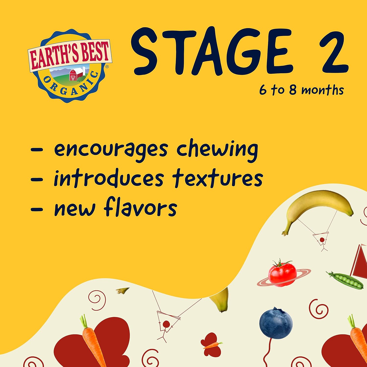 Earth's Best Organic Baby Food, Dissolvable Teething Snack for Babies 6 Months and Older, Strawberry Banana Crunchy Sticks, .56 oz Pack (Pack of 5) : Baby