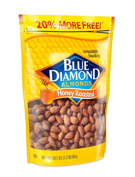 Blue Diamond Almonds, Classic Snack Nut Flavored Honey Roasted Value Bag Great For Snacking And Cravings At Home, Office, Or On-The-Go, 19.2 Ounce Bag