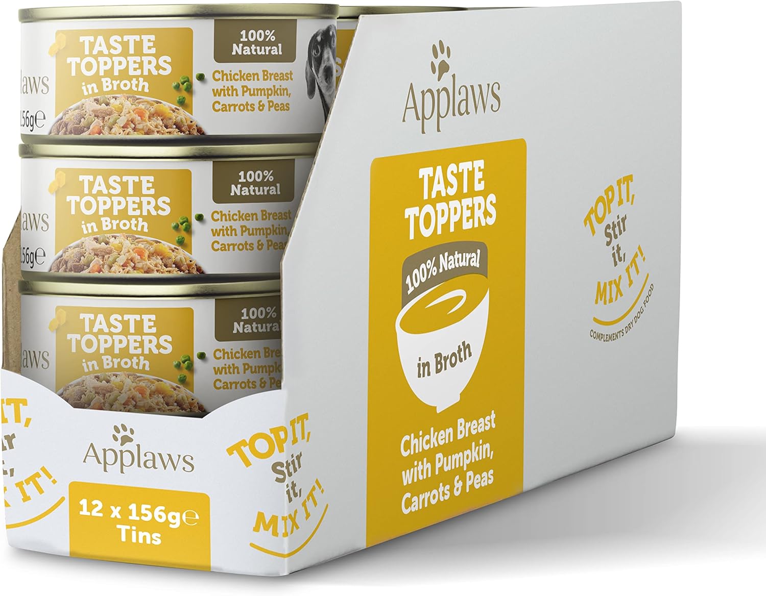 Applaws 100% Natural Wet Dog Food, Chicken Breast with Pumpkin and Vegetables in Broth 156g Tin (Pack of 12)?TT3032CE-A