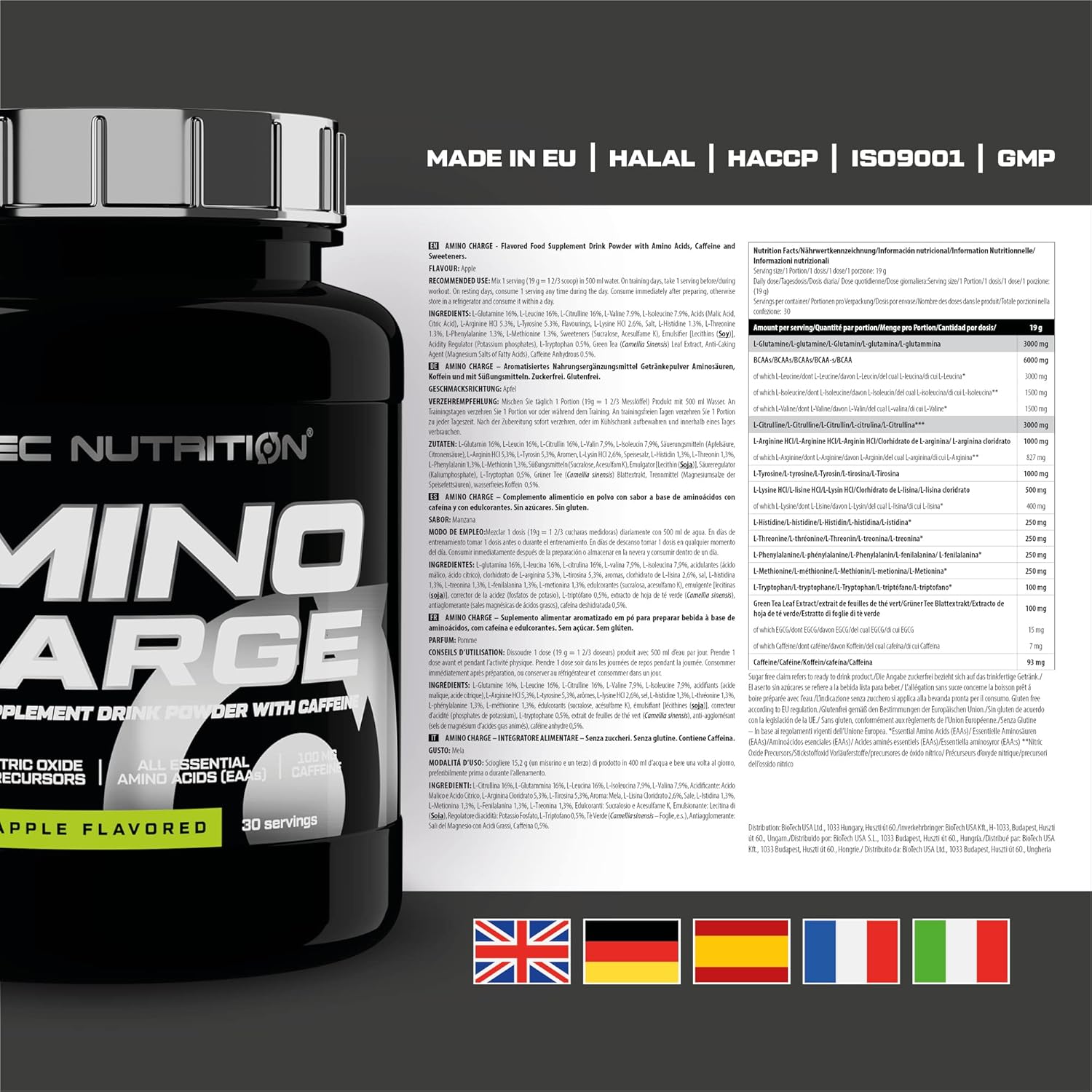 Scitec Nutrition Amino Charge – with 6g BCAAs – 100mg Caffeine – Sugar-Free, Gluten-Free – Boost Performance and Recovery, 570 g, Blue Raspberry : Amazon.co.uk: Health & Personal Care