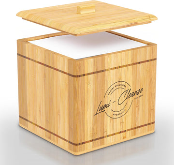 Elegant Bamboo Box With Cover & Towels Xl, Ultra Soft, 100% Usda Bio Based, Clinically Tested, Vegan, Lint Free, 50 Ct, 1 Pack