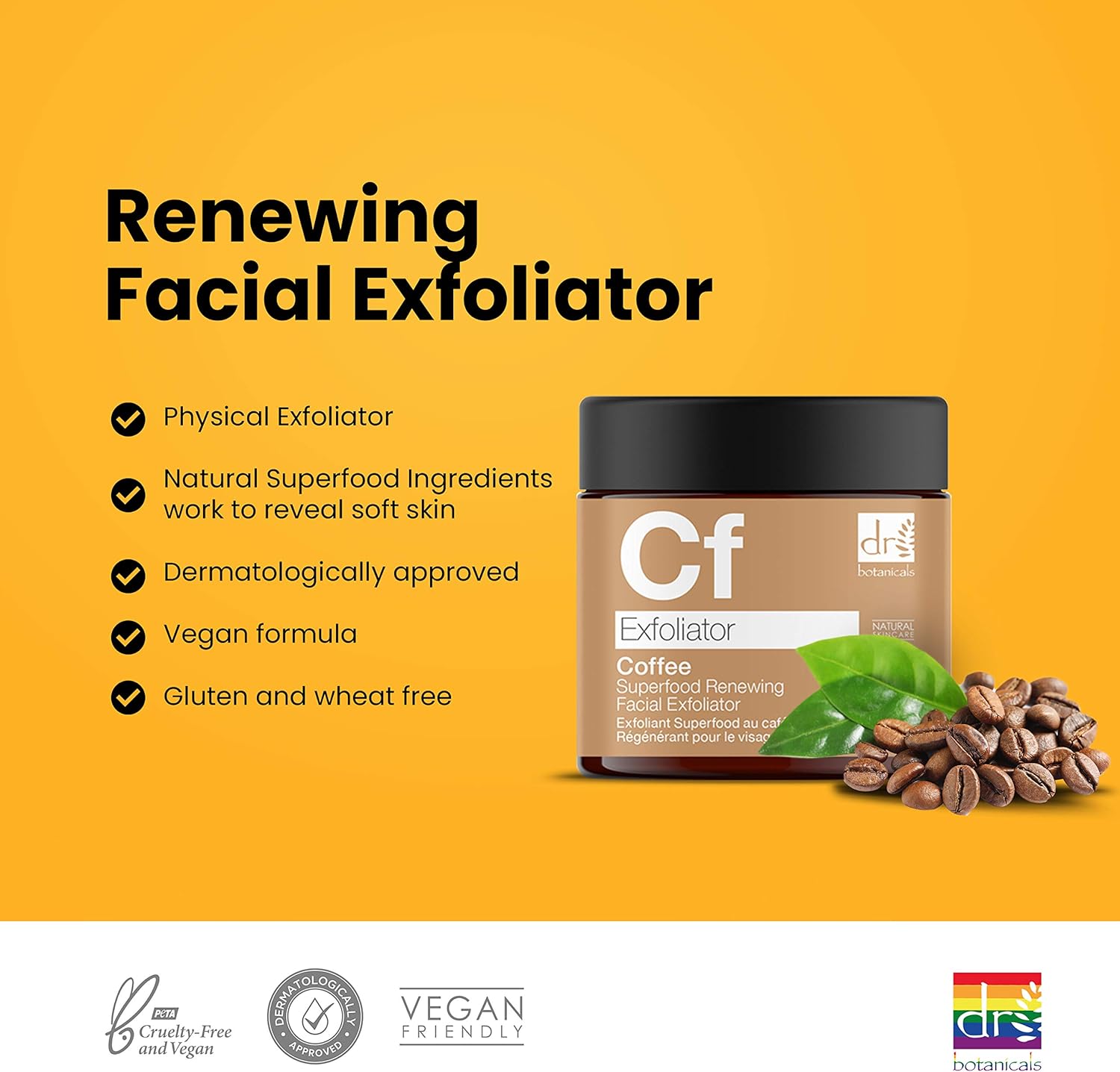 Dr Botanicals 60 ml Facial Exfoliator Coffee Superfood Renewing : Amazon.co.uk: Beauty