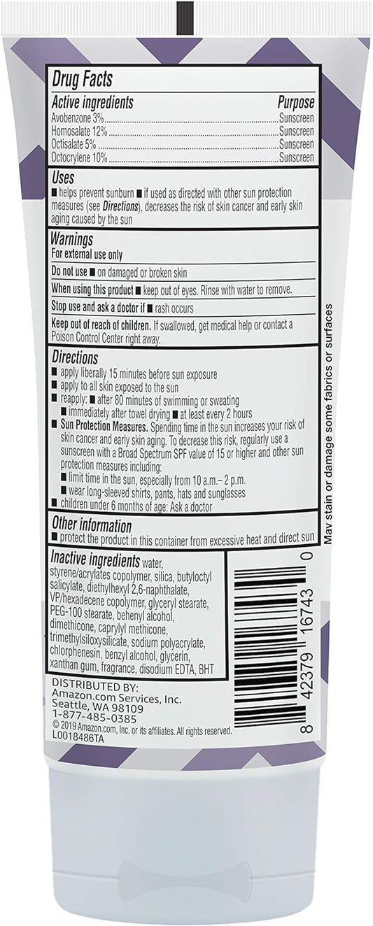 Amazon Brand - Solimo Sheer Face Sunscreen Spf 55, Uva/Uvb Protection, Lightweight Water Resistant, Formulated Without Octinoxate & Oxybenzone, 3 Fl Oz (Pack Of 1)