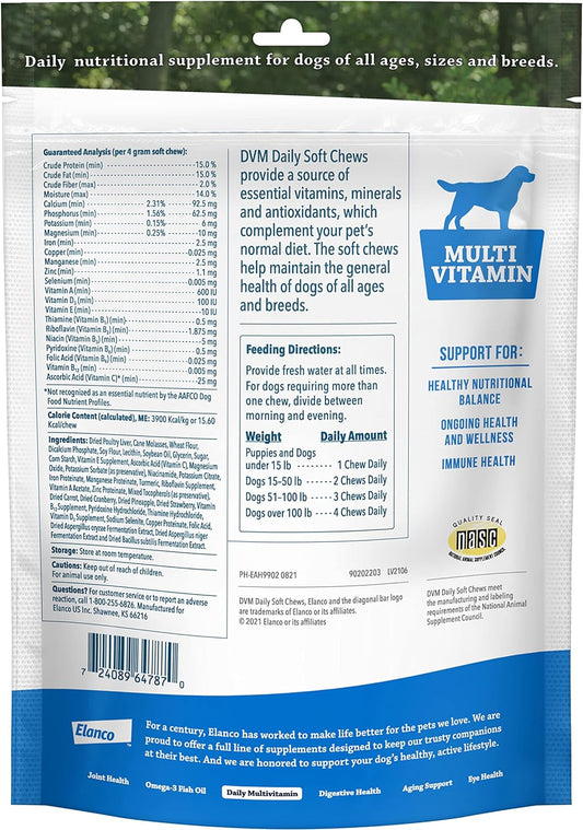 Elanco Daily Multi Vitamin Soft Chews For Dogs, 120 Soft Chews