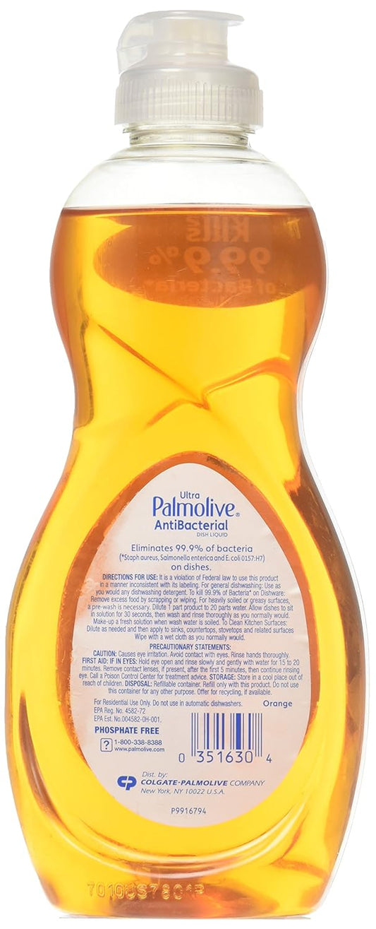 Palmolive Ultra Antibacterial Orange Dish Washing Liquid, 10 oz-2 pack