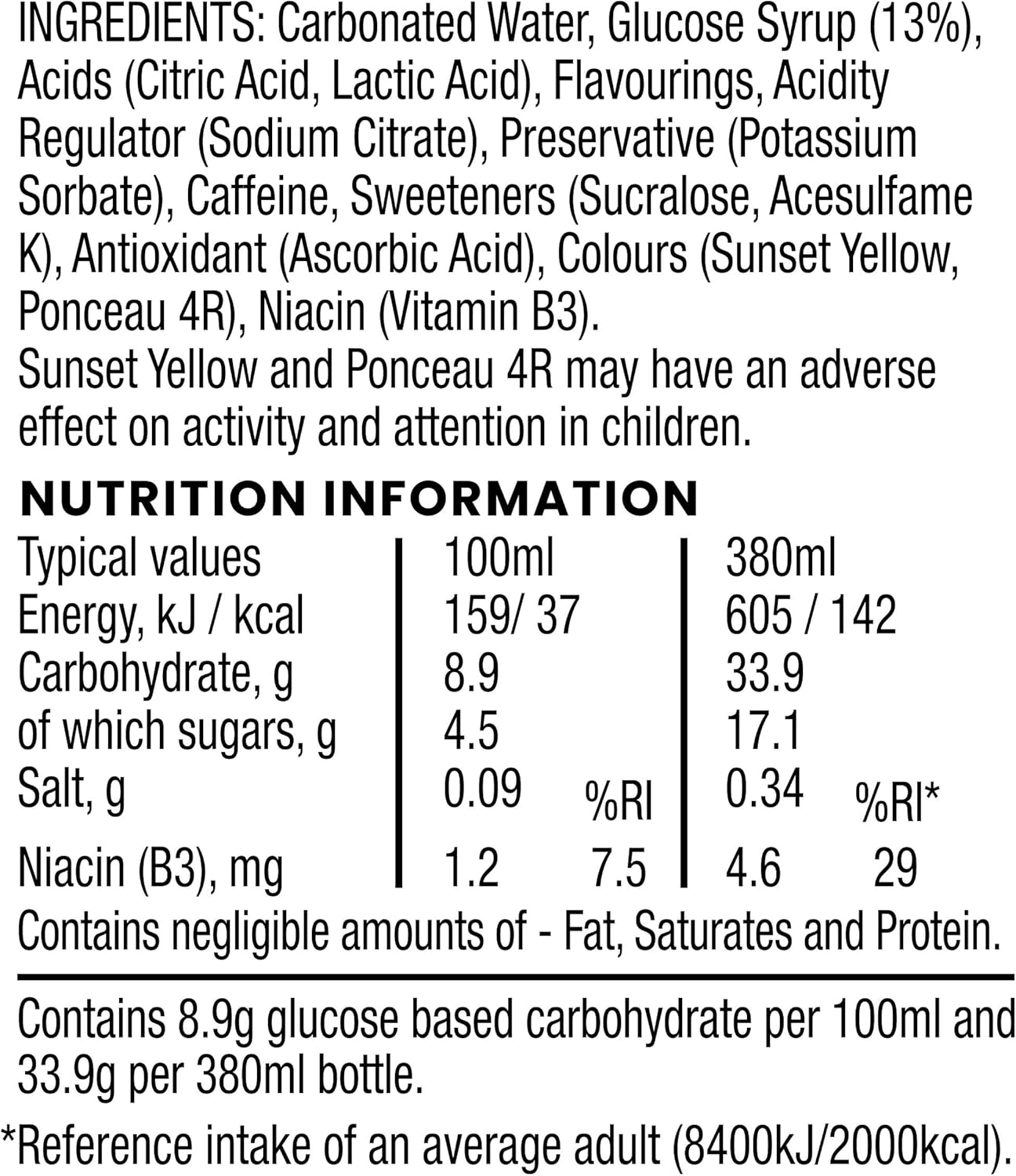 Lucozade Energy Original 380Ml (Pack Of 4)