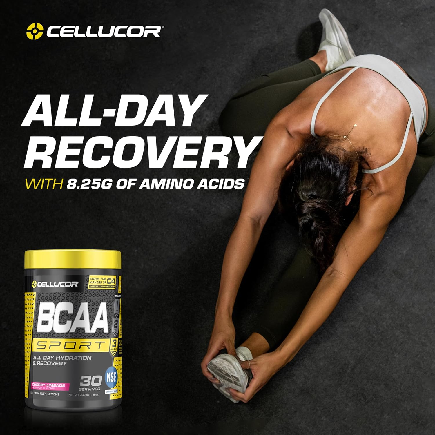 Cellucor BCAA Sport, BCAA Powder Sports Drink for Hydration & Recovery, Cherry Limeade, 30 Servings : Health & Household