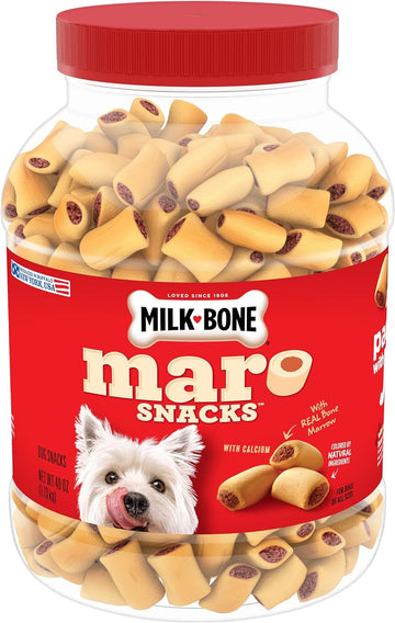 Milk-Bone Marosnacks Dog Treats, Beef, 40 Ounce With Real Bone Marrow And Calcium