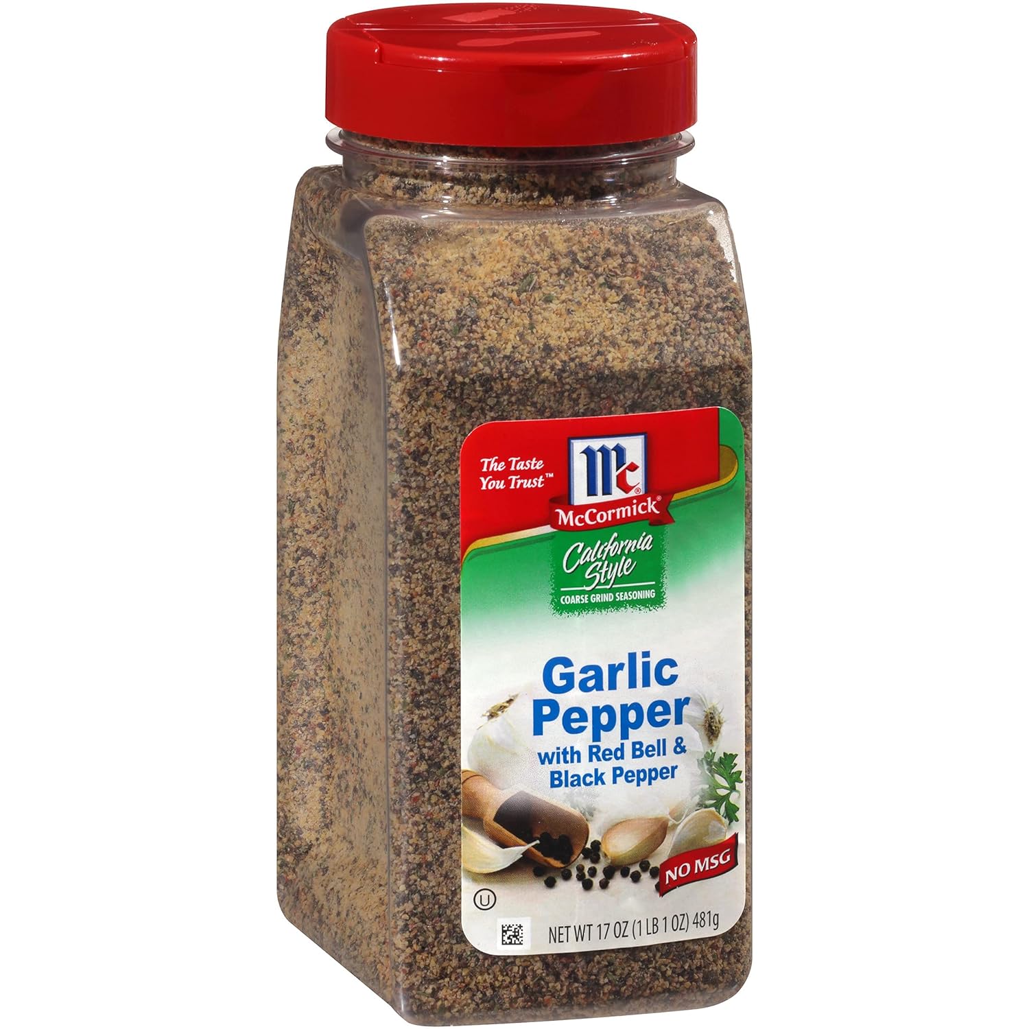 McCormick California Style Garlic Pepper with Red Bell & Black Pepper Coarse Grind Seasoning, 17 oz