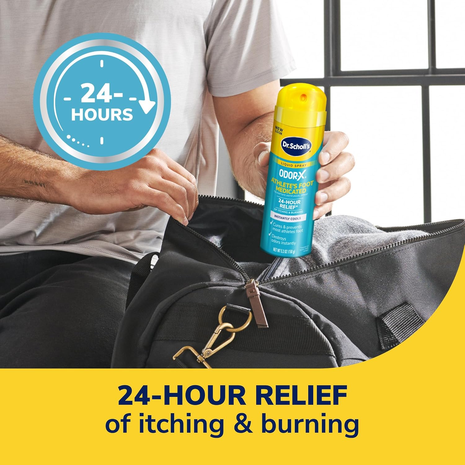 Dr. Scholl'S Odor-X Athlete'S Foot Medicated Liquid Spray, 5.3 Oz // 24-Hour Relief Of Itching & Burning, Instantly Cools, Cures & Prevents Most Athlete'S Foot, Destroys Odors Instantly