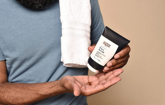 Scotch Porter Exfoliating Face Scrub for Men | Facial Cleanser Unclogs Pores & Evens Out Skin Tone | Formulated with Non-Toxic Ingredients, Free of Parabens, Sulfates & Silicones | Vegan | 4oz Bottle