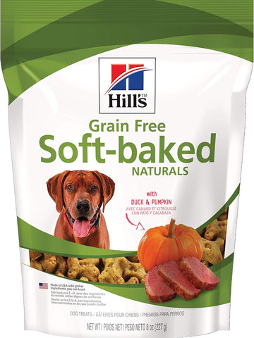 Hill'S Grain Free Soft Baked Naturals, All Life Stages, Great Taste, Dog Treats, Duck & Pumpkin , 8 Oz Bag