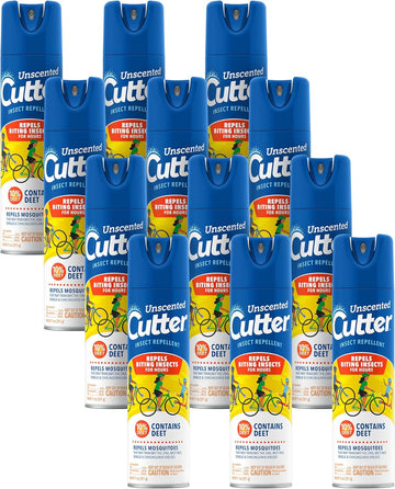 Unscented Cutter Insect Repellent, Aerosol, 11-Ounce, 12-Pack