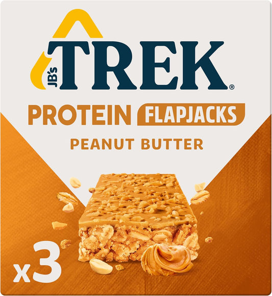 Jb'S Trek High Protein Flapjack Peanut Butter - Gluten Free - Plant Based - Vegan Snack - 50G X 36 Bars