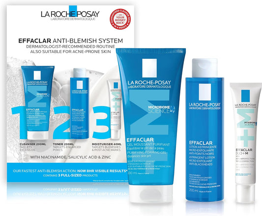 La Roche-Posay Effaclar 3-Step Anti-Breakout Kit Routine, For Oily, Blemish-Prone Skin