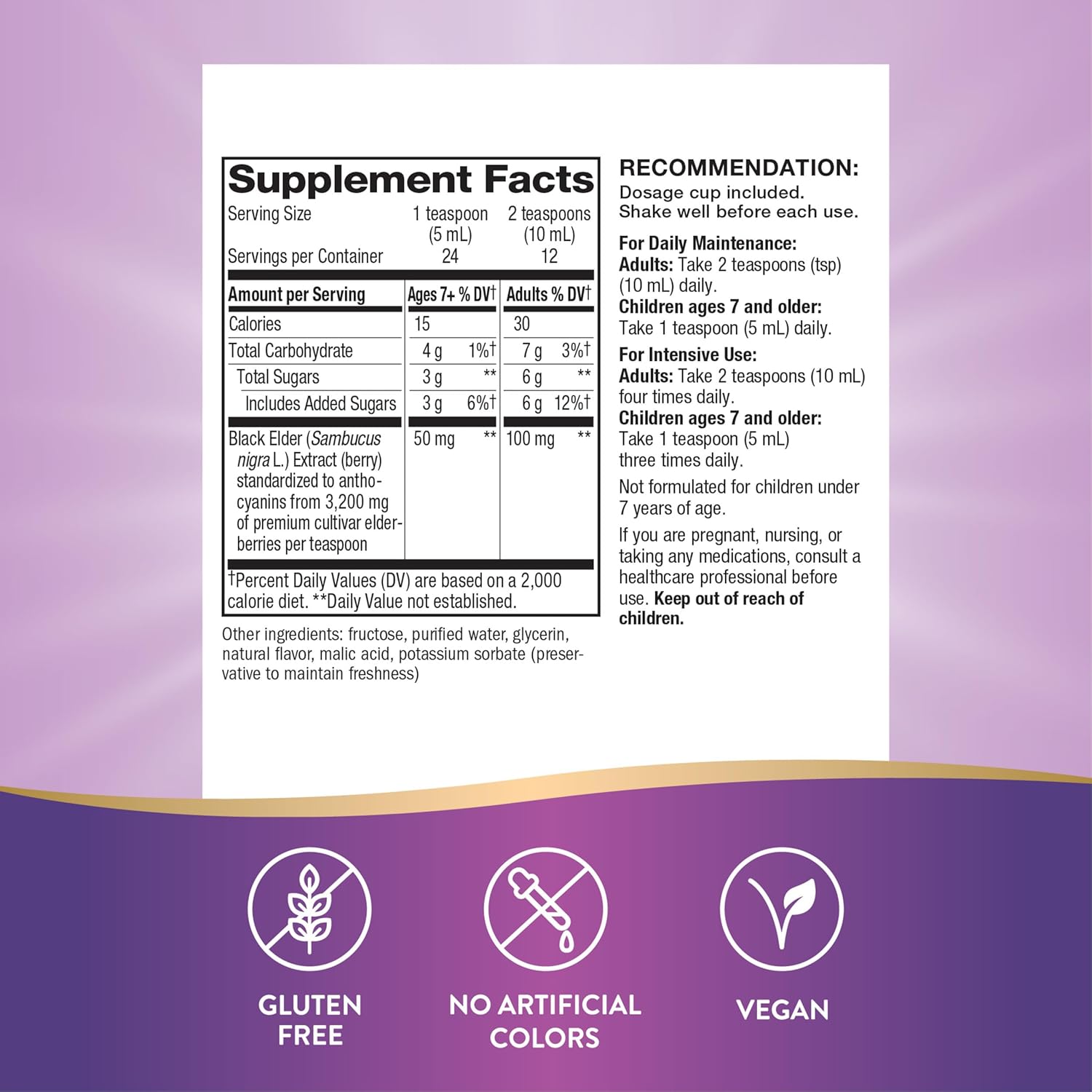 Nature’s Way Sambucus Elderberry Traditional Immune Syrup, Highly Concentrated Black Elderberry Extract, Traditional Immune Support*, Delicious Berry Flavored, 4 Fl Oz (Packaging May Vary) : Health & Household
