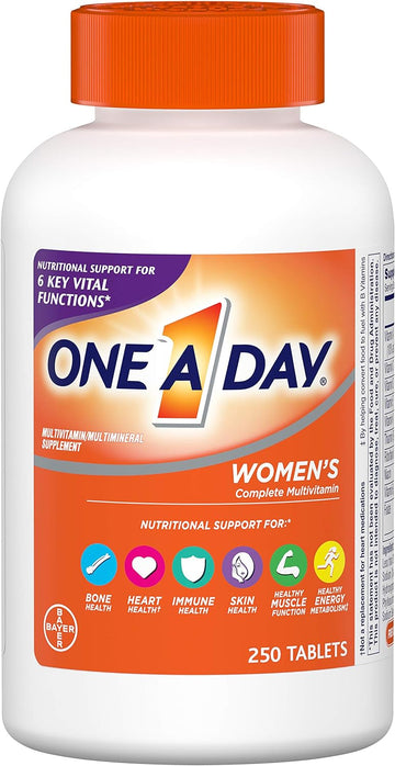 One A Day Womens Multivitamin, Supplement With Vitamin A, Vitamin C, Vitamin D, Vitamin E And Zinc For Immune Health Support, B12, Biotin, Calcium & More, Tablet, 250 Count