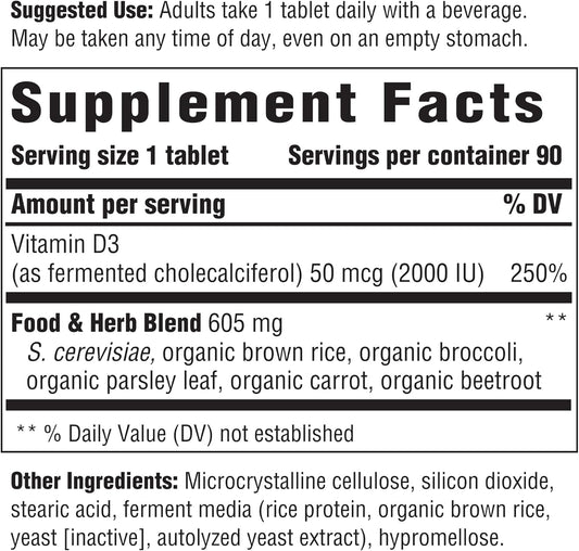 Innate Response Formulas Vitamin D3 2000 Iu (50 Mcg) - Vitamin Supplement To Support Immune And Bone Health - Vegetarian, Non-Gmo, And Kosher - Made Without 9 Food Allergens - 90 Tablets (90 Servings)