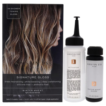 Kristin Ess Signature Hair Gloss Treatment - Brightening And Toning Glaze For Unisex/Women'S Hair In 1 Application - Winter Wheat (Pack Of 1)