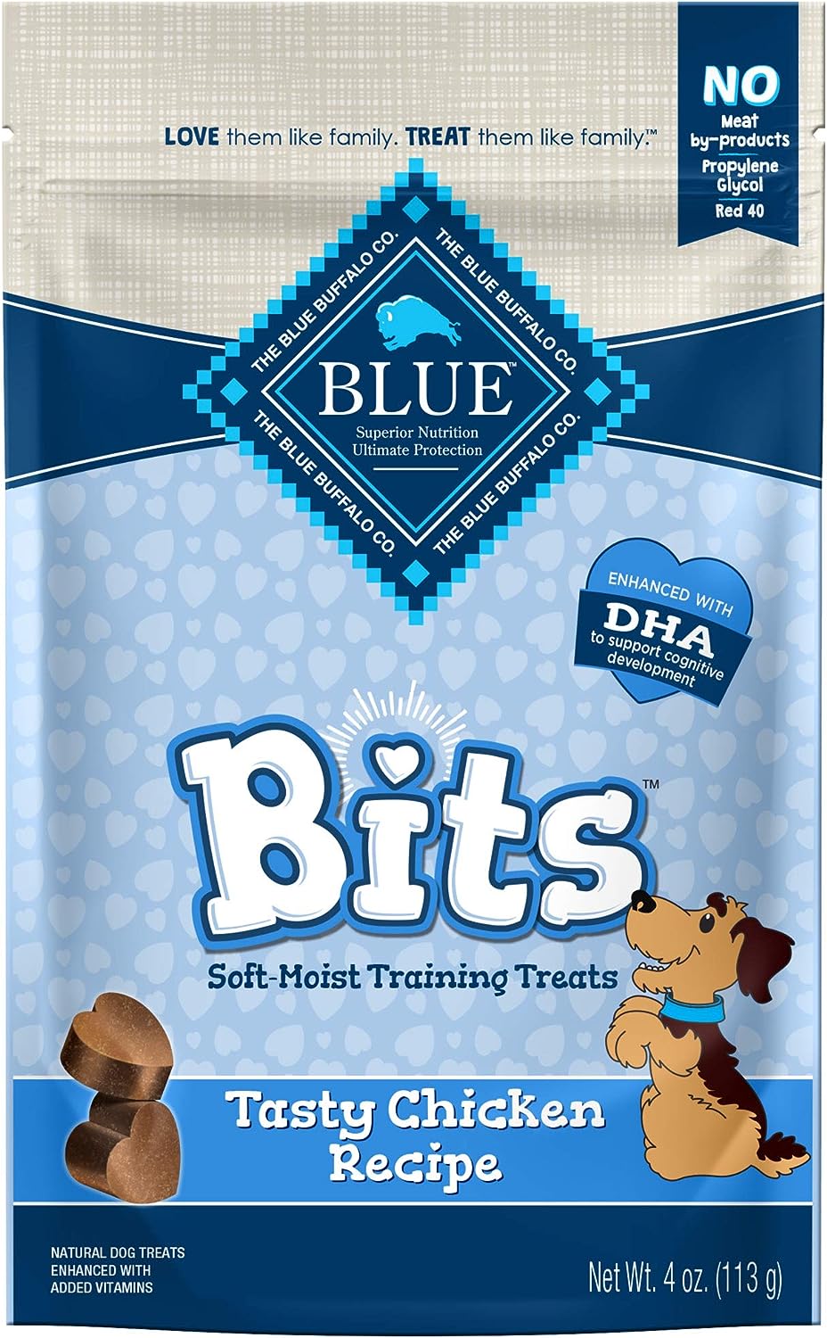 Blue Buffalo BLUE Bits Natural Soft-Moist Training Dog Treats, Chicken Recipe 4-oz Bag