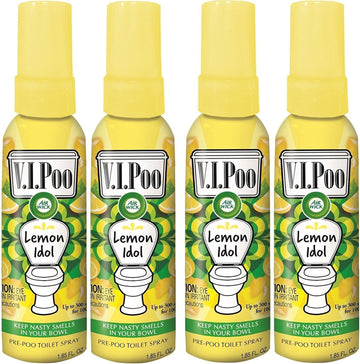 Air Wick V.I.Poo Pre-Poo Toilet Spray VALUE PACK crEAUa Lemon Idol, 1.85 oz, Pack of 4 : Health & Household