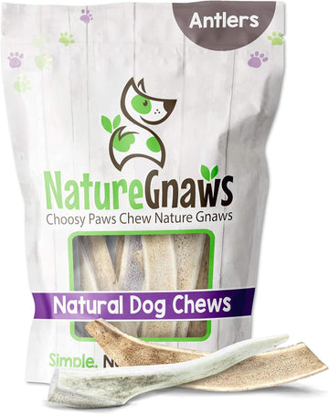 Nature Gnaws Usa Deer Antlers For Dogs 4-7" (3 Count) - Mix Of Split And Whole Pieces - Long Lasting For Small And Medium Breeds - Natural Dog Chew Bones