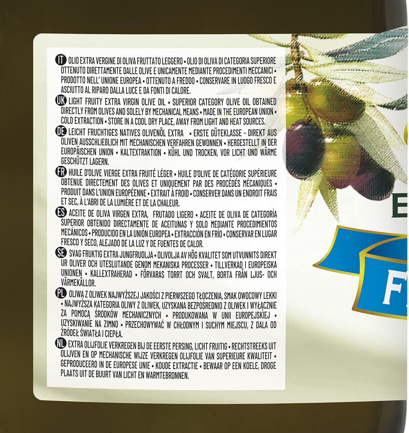 Le Terre Di Colombo – European Extra Virgin Olive Oil, Extra Fruity, 1 L