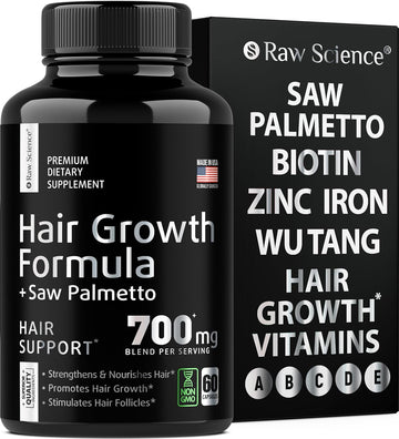 Dht Blocker Hair Growth Pills - Hair Growth Vitamins: Saw Palmetto For Men & Women With Iron, Stinging Nettle - Hair Supplements For Hair Growth & Regrow - Hair Loss Biotin Supplement - 60 Capsules