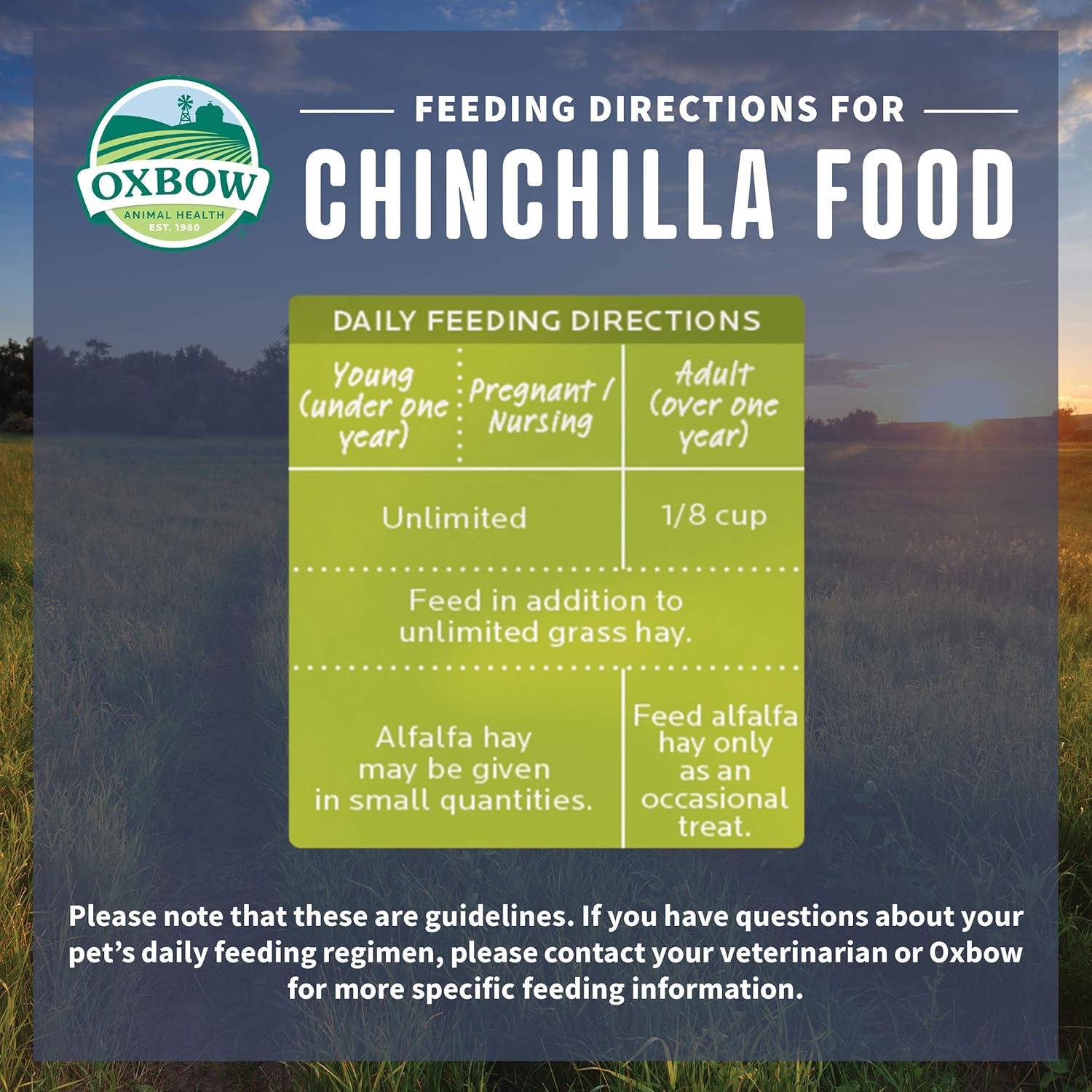 Oxbow Essentials Chinchilla Food - All Natural Chinchilla Pellets- Veterinarian Recommended- No Seeds & Artificial Ingredients- Made in the USA - All Natural Vitamins & Minerals- 10 lb. : Pet Supplies