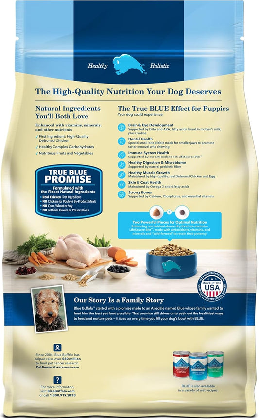 Blue Buffalo Dog Food For Puppies, Life Protection Formula, Natural Chicken & Brown Rice Flavor, Puppy Dry Dog Food, 15 Lb Bag