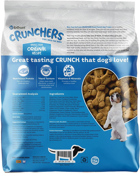 Blue Seal Entrust Crunchers Dog Treats For Dogs | Premium Ingredients | Original Recipe | Size Small| 3.5 Pound Bag