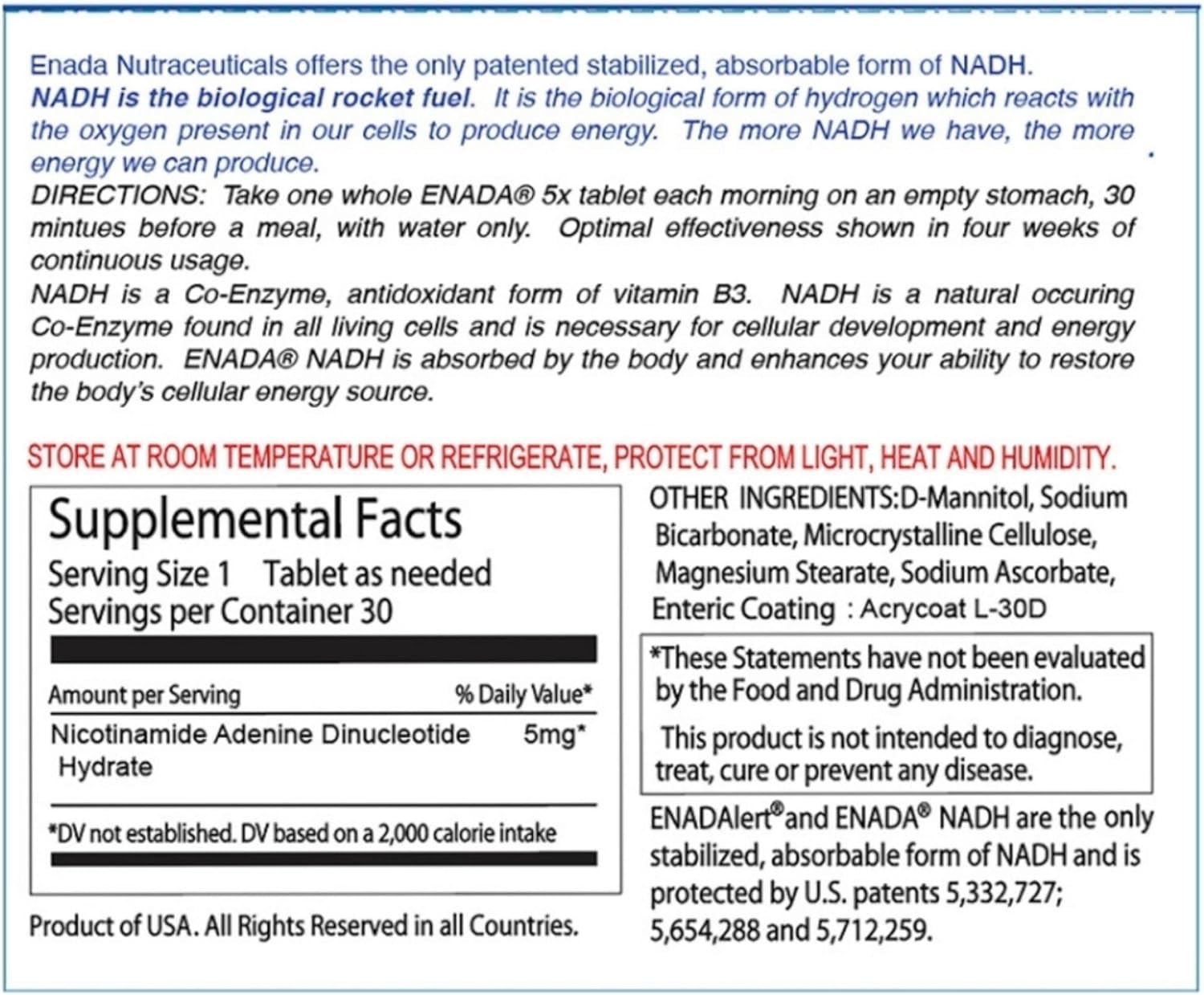 Prof Birkmayer Health Pro - Enada NADH 5 mg 30 tabs : Health & Household