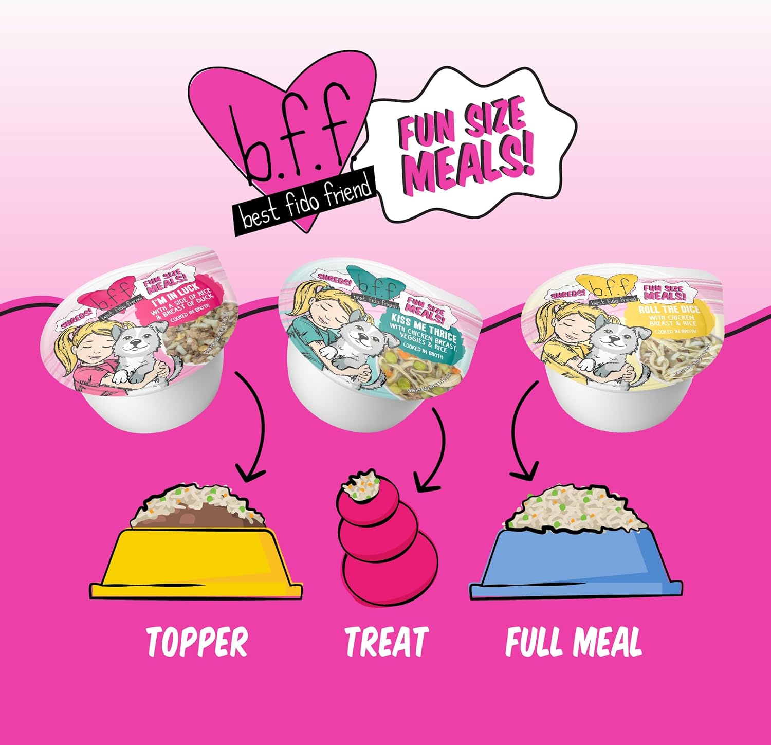 B.F.F. Best Fido Friend Fun Size Meal Variety Pack, Natural Wet Dog Food Cups by Weruva: Pet Supplies: Amazon.com