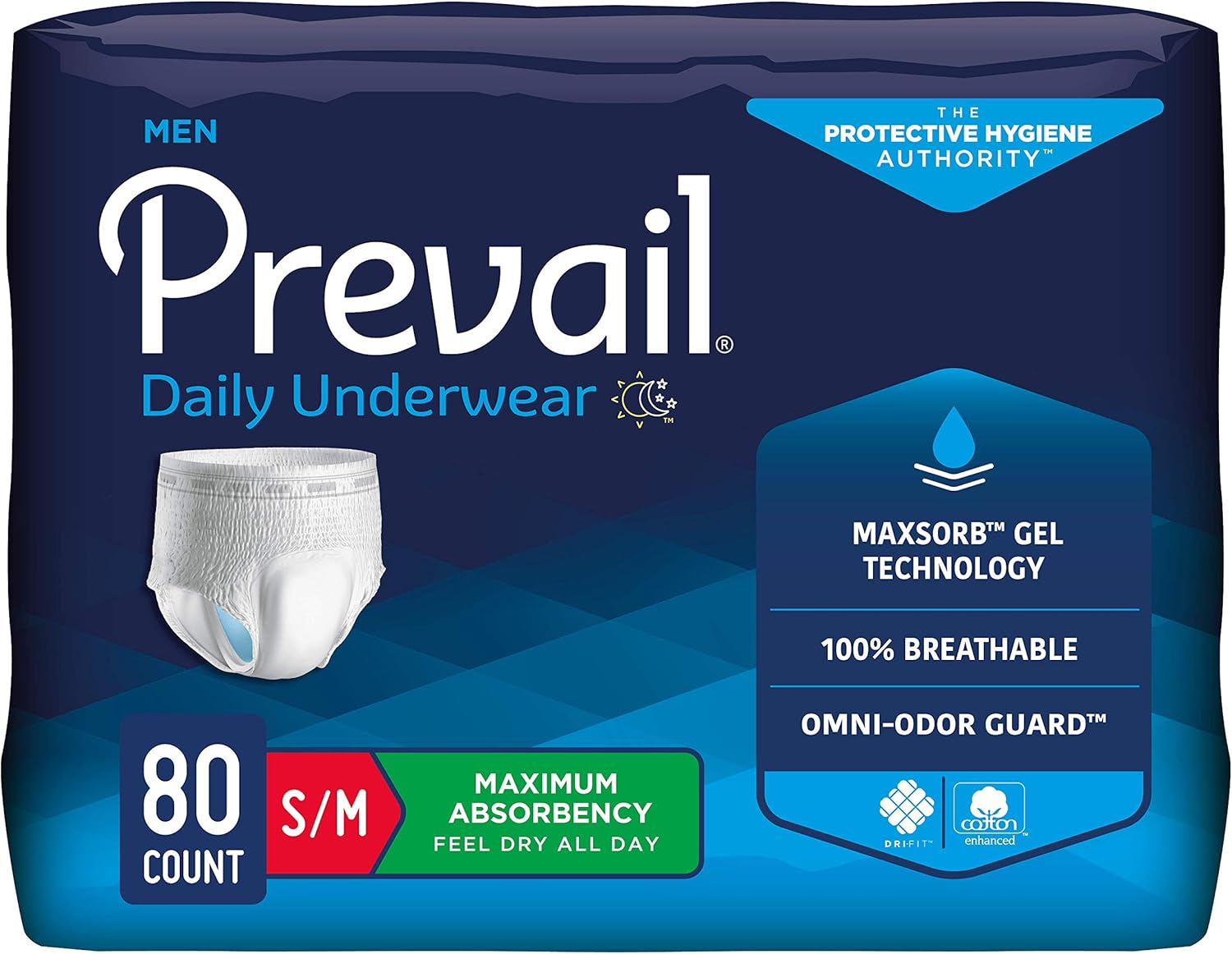 Prevail Proven | Small/Medium Pull-Up | Men'S Incontinence Protective Underwear | Maximum Absorbency | 80 Count