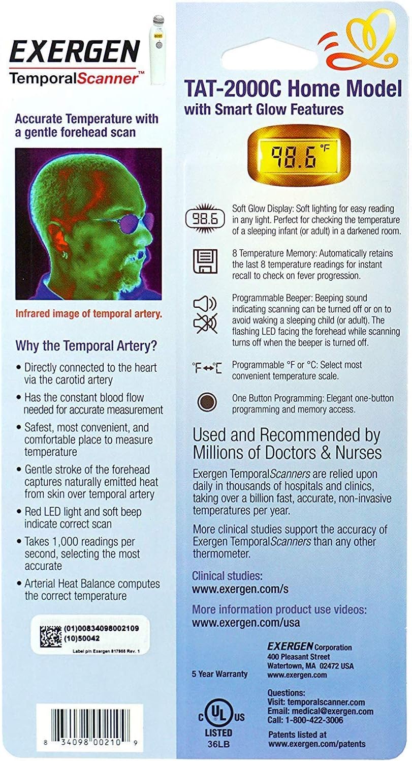 TEMPORAL ARTERY THERMOMETER TAT-2000C SCAN, Digital display : Baby