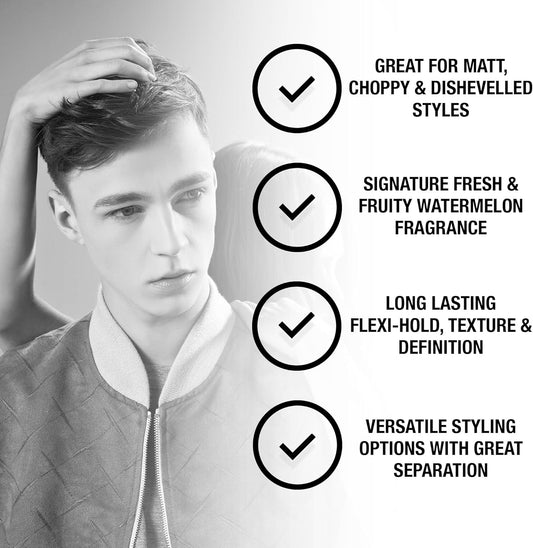 Men-U Clay Styling 100Ml, Mens Hair Products – Great For Matt & Choppy Styles. Signature Melon Fragrance - Mens Hair Wax, Medium Hold & Matt Finish.100Ml Styling Puck