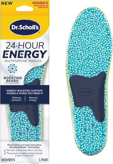 Dr. Scholl's® 24-Hour Energy Multipurpose Insoles, Returns Energy with every step, Relieves Foot Pressure & Tired Achy Feet, Memory Foam & Gel Insert, Women's Shoe Size 6-10, 1 Pair