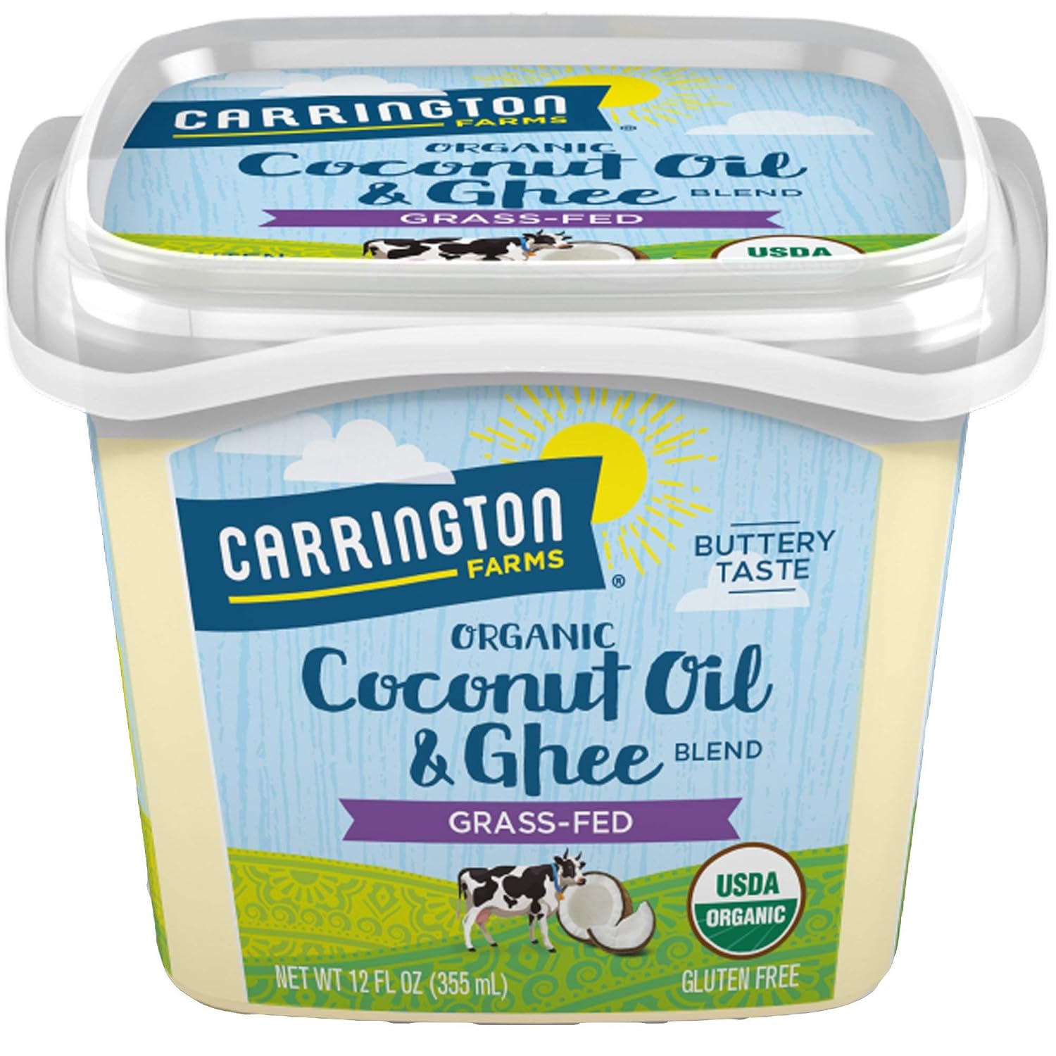 Usda Organic Grass Fed Ghee And Coconut Oil Blend, 12Oz, Compare Our Cost Per Oz And Certified Organic, Carrington Farms