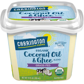 Usda Organic Grass Fed Ghee And Coconut Oil Blend, 12Oz, Compare Our Cost Per Oz And Certified Organic, Carrington Farms