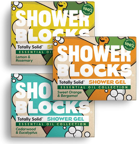 Shower Blocks - Mixed 3 Pack Solid Shower Gels: Essential Oil Collecton - Plastic, Cruelty and Paraben Free | Vegan | Moisturising Body Soap For The Shower : Amazon.co.uk: Beauty