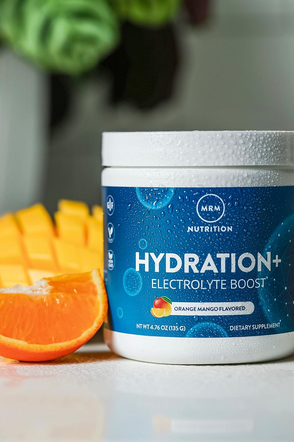 MRM Nutrition Hydration + | Orange Mango Flavored | Electrolyte Boost | Cellular Hydration | Vitamins + Electrolytes | Vegan + Gluten-Free | 15 servings : Health & Household