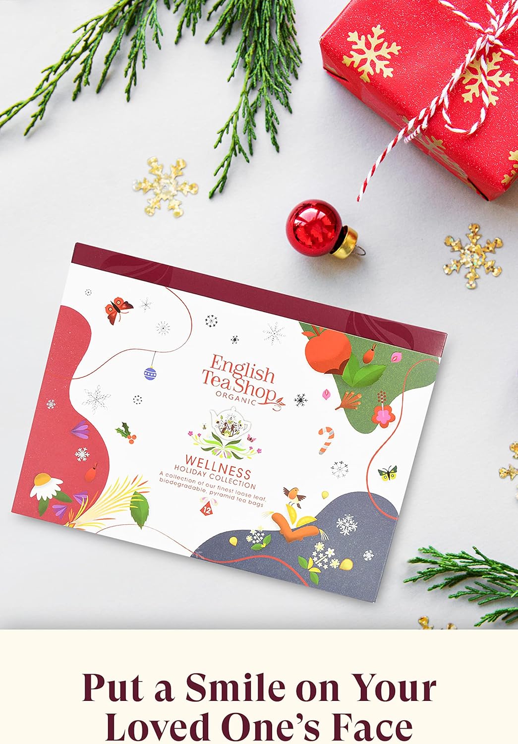 English Tea Shop Organic Holiday Wellness Collection - 12 Loose Leaf Pyramid Tea Bags : Amazon.co.uk: Grocery