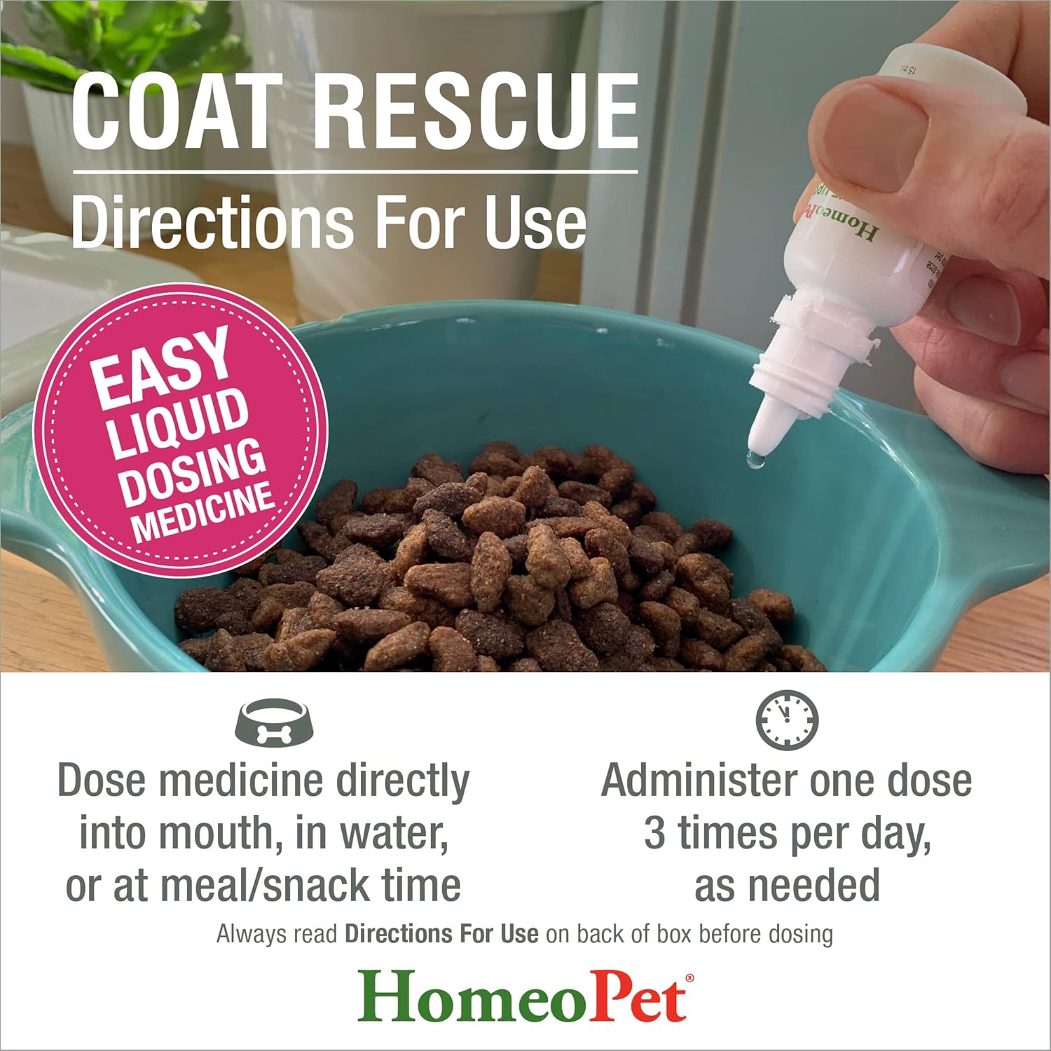 Homeopet Coat Rescue, Skin And Coat Support For Pets, 15 Milliliters : Pet Flea And Tick Sprays : Pet Supplies