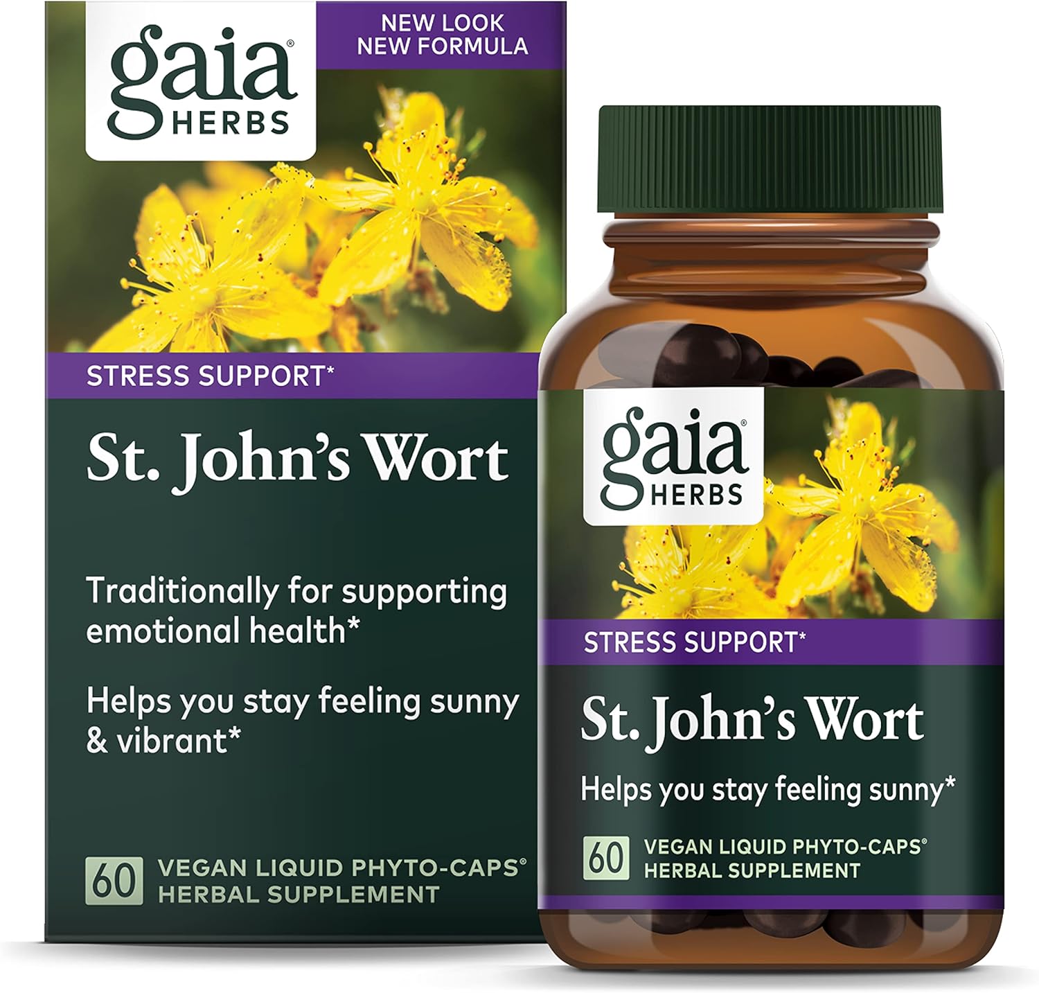 Gaia Herbs St. John'S Wort, Vegan Liquid Capsules, 60 Count - Stress Support To Promote A Positive And Sunny Mood